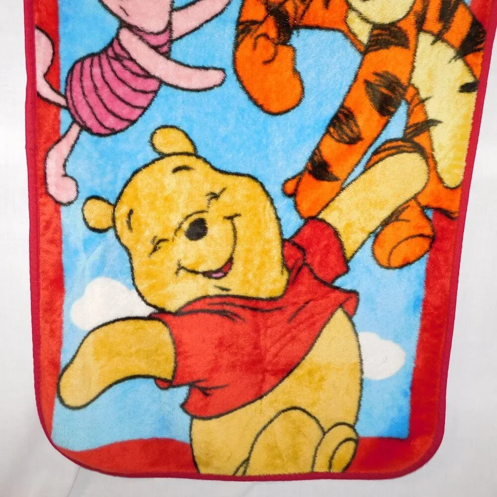 Disney Nemcor VTG Winnie the Pooh Piglet Tigger Fleece Plush Blanket 31" x 42" - Picture 3 of 6